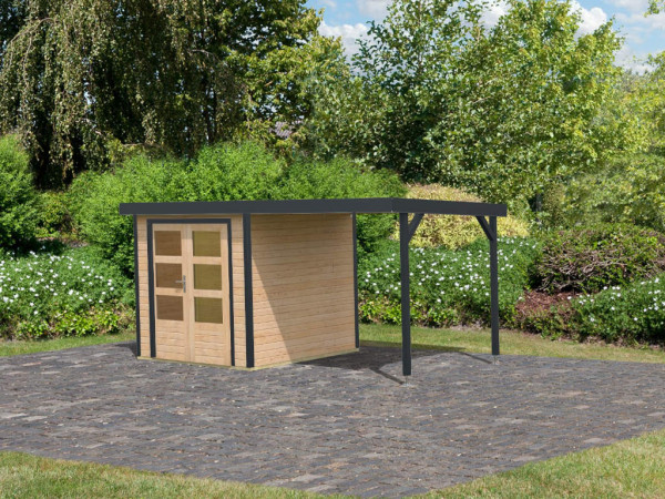 Hybrid-Gartenhaus Jupiter A Set naturbelassen-anthrazit