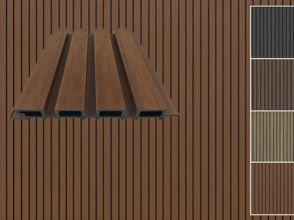 Fassadenverkleidung WPC co-extrudiert 4-fach Rhombusprofil