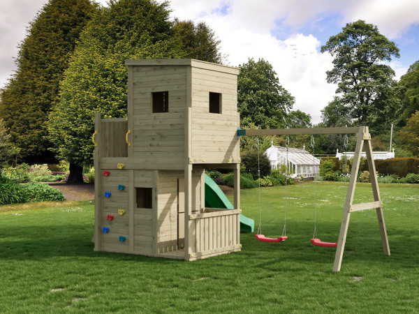Stelzenhaus Lofter kesseldruckimprägniert inkl. Rutsche grün