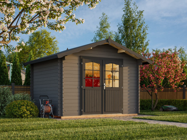 Gartenhaus Vivian 6,9 m² 28 mm dunkelgrau/anthrazit