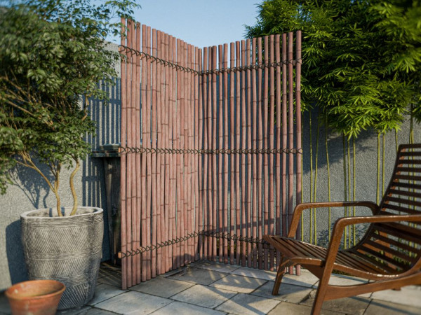 Sichtschutzzaun Bambus Slim dunkelbraun