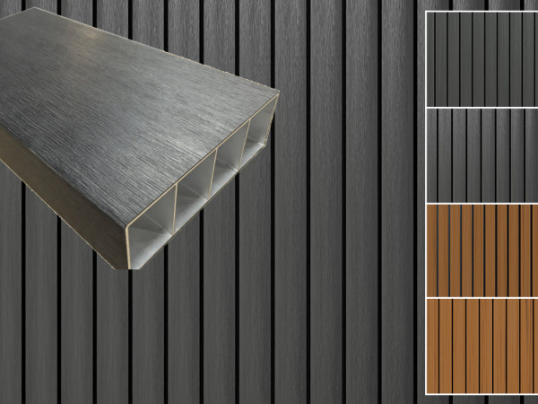 Sonnenbrecher - Fassadenprofil WPC Sonnenschutz Co extrudiert Charcoal