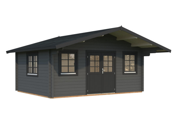 Gartenhaus Helena 18,6 m² 70 mm dunkelgrau/anthrazit