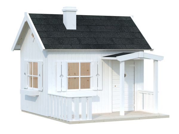 Spielhaus Otto 3,6 m² 16 mm weiß lackiert