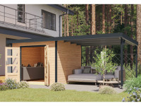 Hybrid-Gartenhaus Pluto A Set naturbelassen-anthrazit Hybrid-Gartenhaus Pluto A Set naturbelassen-anthrazit