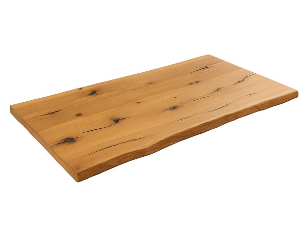 Tischplatte mit Waldkante aus Eiche