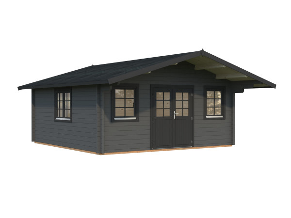 Gartenhaus Helena 24,6 m² 70 mm dunkelgrau/anthrazit
