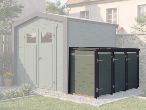 Mülltonnenbox Killarney 19mm Grüngrau/Anthrazit