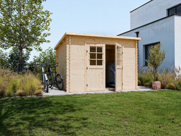 Gartenhaus Blockbohlenhaus CA2974 28 mm naturbelassen
