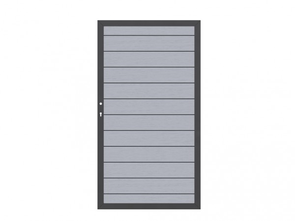 Tor SYSTEM WPC Grau-Anthrazit mit Metallrahmen