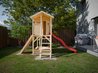 Vorschau: Stelzenhaus Nele naturbelassen inkl. Rutsche rot Vorschau: Stelzenhaus Nele naturbelassen inkl. Rutsche rot