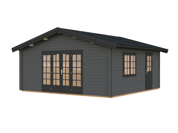 Gartenhaus Irene 27,7 m² 70 mm dunkelgrau/anthrazit