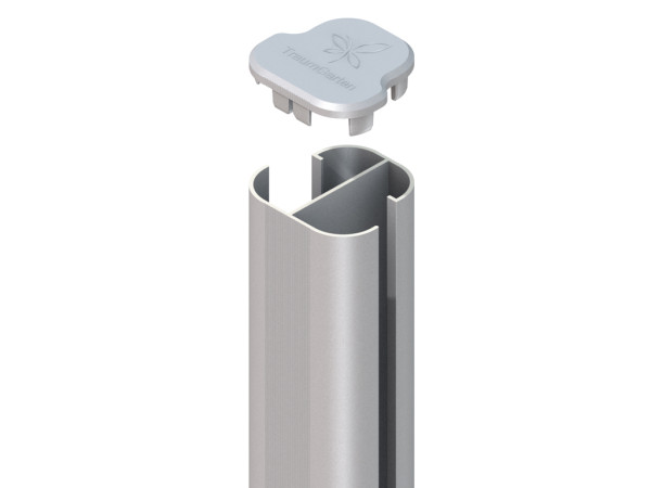 Eckpfosten mit Pfostenkappe SYSTEM basic silber erdverbau
