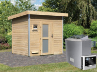 Saunahaus Norge mit Milchglastür, inkl. 9 kW Saunaofen mit externer Steuerung Saunahaus Norge mit Milchglastür, inkl. 9 kW Saunaofen mit externer Steuerung
