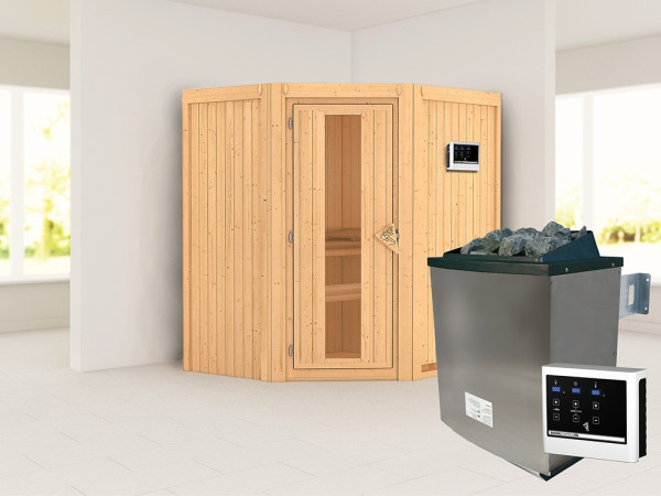 Sauna Systemsauna Taurin, inkl. 9 kW Ofen mit externer Steuerung