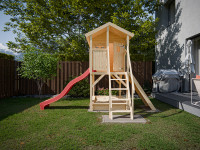 Vorschau: Stelzenhaus Nele naturbelassen inkl. Rutsche rot Vorschau: Stelzenhaus Nele naturbelassen inkl. Rutsche rot