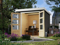 Hybrid-Gartenhaus Jupiter B terragrau-weiß Hybrid-Gartenhaus Jupiter B terragrau-weiß