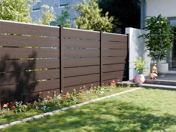 GroJa BPC Zaun Dunkelbraun 180x180 cm - Steckzaun