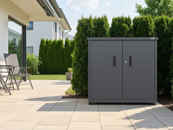 Terrassenschrank Klein Gary Metall anthrazit