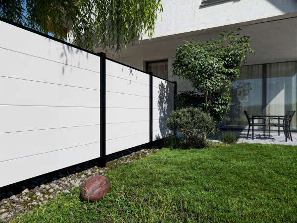 PVC Sichtschutzzaun Weiß 180x180 cm - Steckzaun