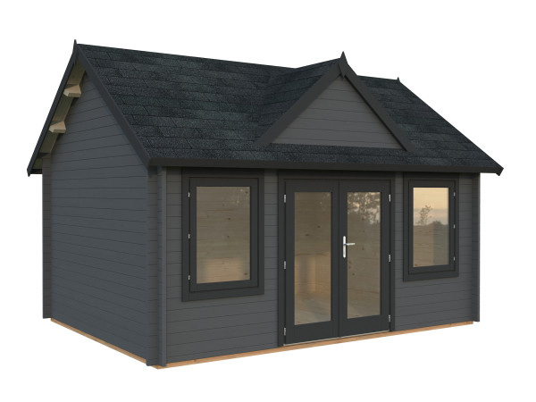 Gartenhaus Claudia 14,2 m² 44 mm dunkelgrau/anthrazit