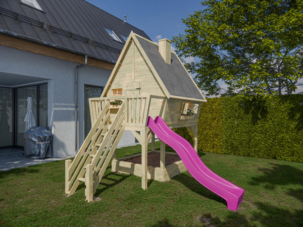 Stelzenhaus Clubhouse KDI inkl. Rutsche pink