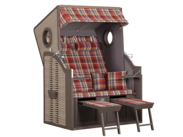Strandkorb Twin View, Design 429 mit Bullaugen
