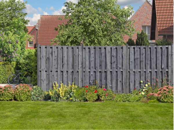 NATURA Bohlen-Zaun DIY-Bausatz grau