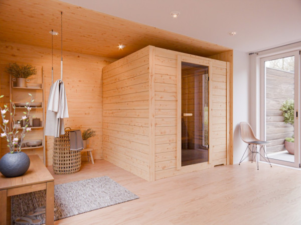 Innensauna Espoo Basic 2 Large Massivholz