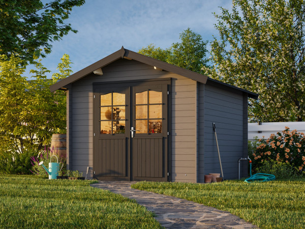 Gartenhaus Lotta 7,3 m² 28 mm dunkelgrau/anthrazit