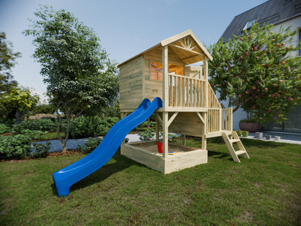 Stelzenhaus Amsterdam KDI inkl. Rutsche blau