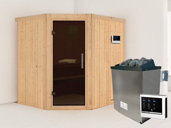 Sauna Systemsauna Siirin, inkl. 9 kW Ofen mit externer Steuerung