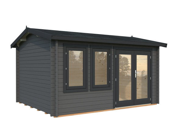 Gartenhaus Iris 11,1 m² 44 mm dunkelgrau/anthrazit