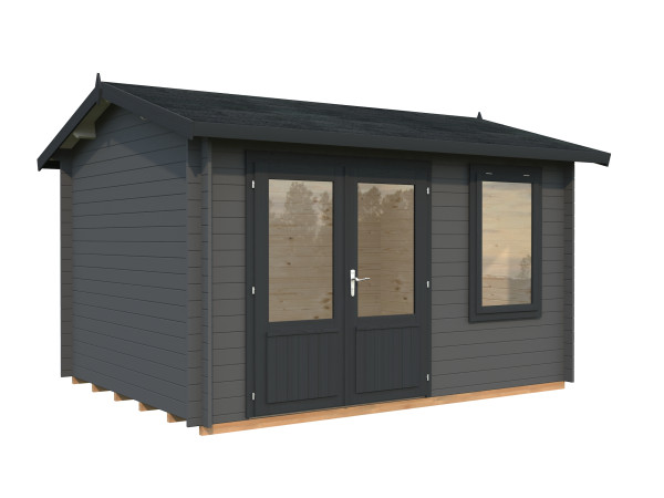 Gartenhaus Iris 9,6 m² 28 mm dunkelgrau/anthrazit