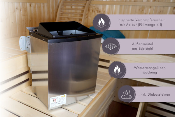 Bio-Kombiofen 11 kW SET inkl. Saunasteine