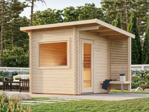 Saunahaus Blockbohlenhaus Sanna 4,1 m² 44 mm naturbelassen