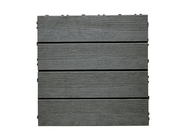 WPC-Fliese Holzoptik Silver Grau
