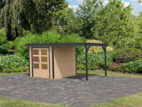 Vorschau: Hybrid-Gartenhaus Jupiter A Set naturbelassen-anthrazit Vorschau: Hybrid-Gartenhaus Jupiter A Set naturbelassen-anthrazit