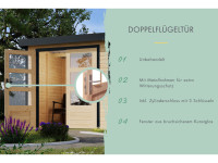 Vorschau: Hybrid-Gartenhaus Jupiter A Set naturbelassen-anthrazit Vorschau: Hybrid-Gartenhaus Jupiter A Set naturbelassen-anthrazit