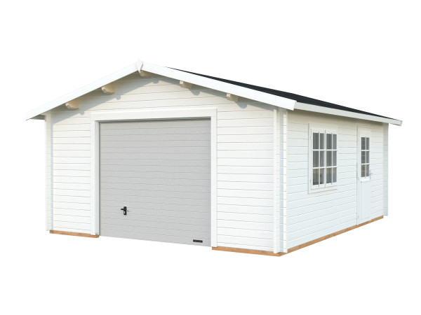 Garage Roger 23,9 m² mit Sektionaltor 44 mm weiß