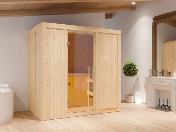 Sauna Systemsauna Variado, inkl. 9 kW Ofen mit integrierter Steuerung