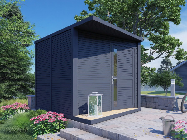 Gartenhaus Futura 19 mm Rhombusprofil anthrazit