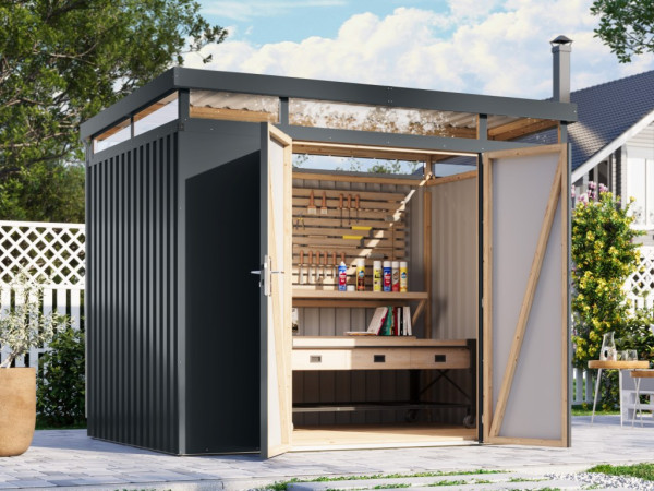 Metall-Gerätehaus Primum Plus 3 anthrazit