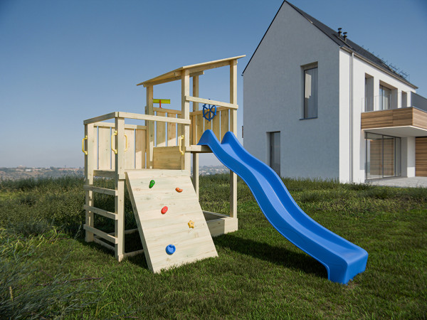 Spielturm Big Pirate KDI inkl. Rutsche blau