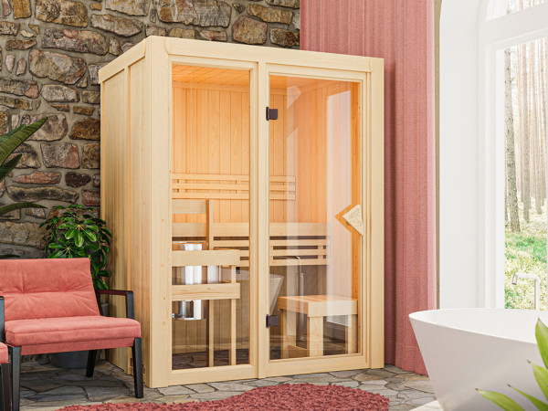 Sauna Elementsauna SPARSET Paradiso 1 inkl. 3,6 kW Saunaofen mit ext. Steuerung