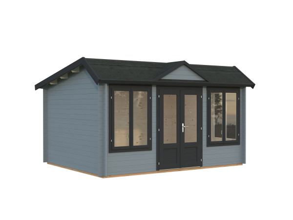 Gartenhaus Claudia Pent 11,5 m² 34 mm hellgrau/anthrazit