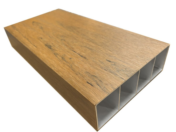 Sonnenbrecher WPC Beschattungsprofil Co extrudiert Teak