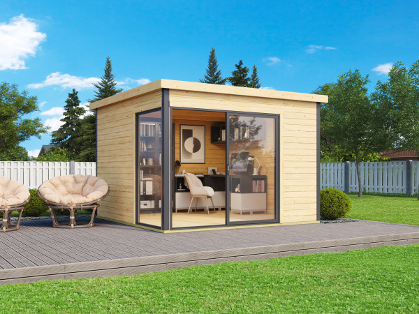 Gartenhaus Blockbohlenhaus Domeo 1 44mm Naturbelassen