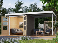 Hybrid-Gartenhaus Jupiter B Set terragrau-weiß Hybrid-Gartenhaus Jupiter B Set terragrau-weiß