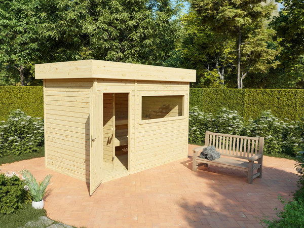 Gartensauna Artuu 40 mm mit Holztür naturbelassen